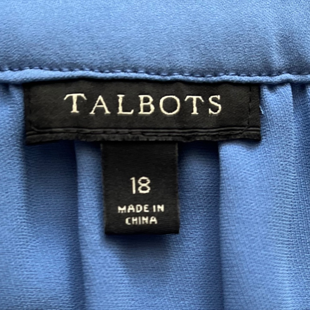 Talbots Marine Blue V-Neck Crepe Sleeveless Blouse 18 - Picture 3 of 4